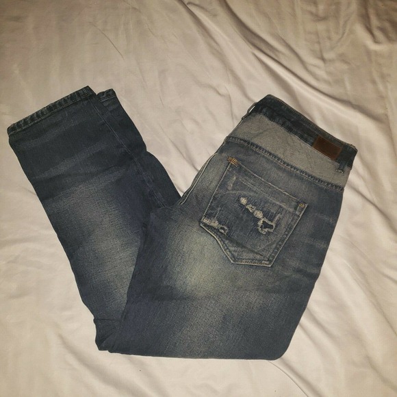 Zara Basic Denim Heritage Z1975 Distressed Straight Jeans Size 10‎ - Picture 7 of 11